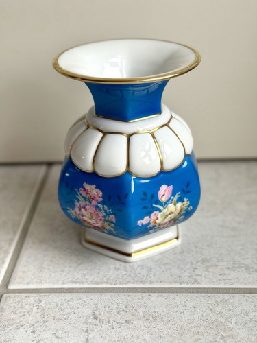Vintage vase blau weiss - vase, blau/weiss