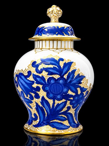 Art deco porzellan deckelvase - art,
